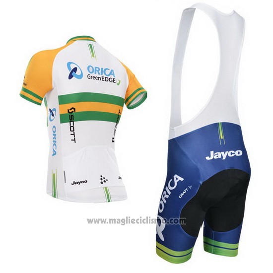 2014 Abbigliamento Ciclismo Orica GreenEDGE Campione Austria Manica Corta e Salopette